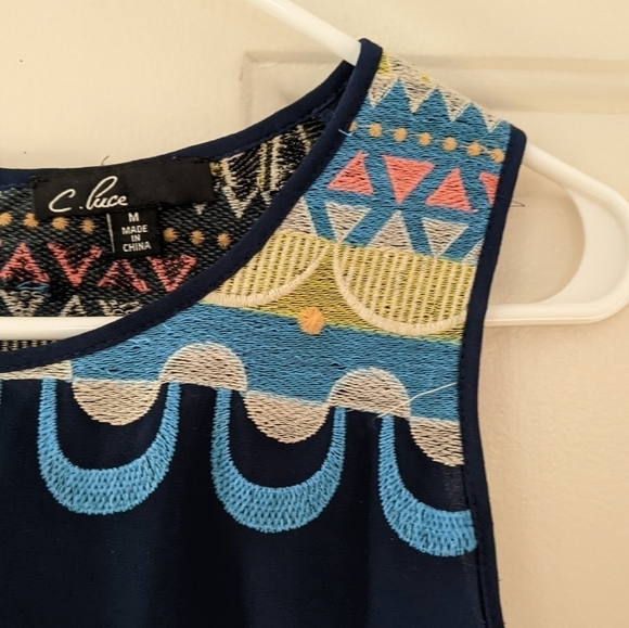 C. Luce Shirt Medium Anthropologie Fringe Shirt, Blue - Picture 4 of 6